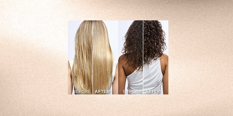 Before and after keratin treatment